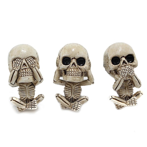 Ond Skull Trio Statue Et sæt med 3 med luftfrisker Bil Luftudtag Ornament