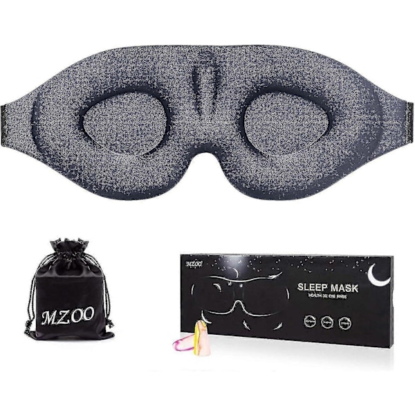 Sovmask för Män Kvinnor, 3D Konturformad Kupol Sovmask Ögonbindel, Konkav Formgjuten Nattsömnmask, Stänger Ute Ljus, Mjuk Bekväm Ögonskugga Grey