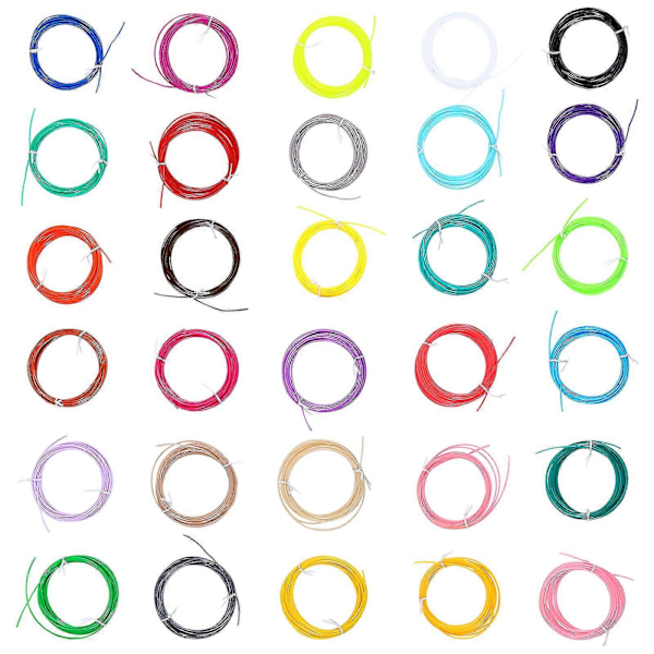 30 stk. 30 Farver 3D Print Filament Pla 3D Pen Filament Refills 5m Længde