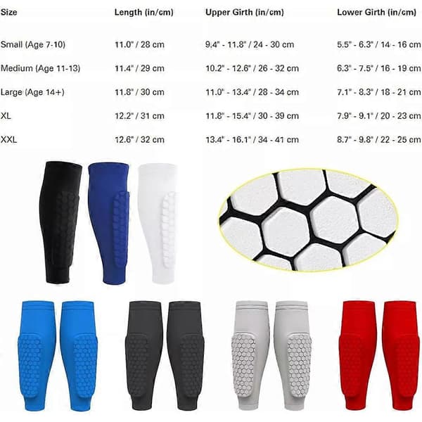 Shin Defender KidsShindefender Kompresjonserm med Honeycomb-puter red XL