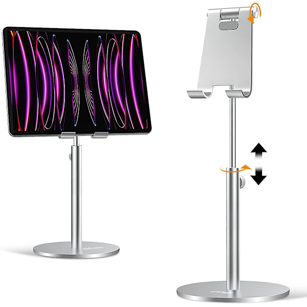 Oppgradert iPad-nettbrettstativ for skrivebord, justerbar skrivebordsmobiltelefon-nettbrettstativholder for iPad Pro 9.7, 10.5, 11, 12.9 Air Mini 5./6. generasjon