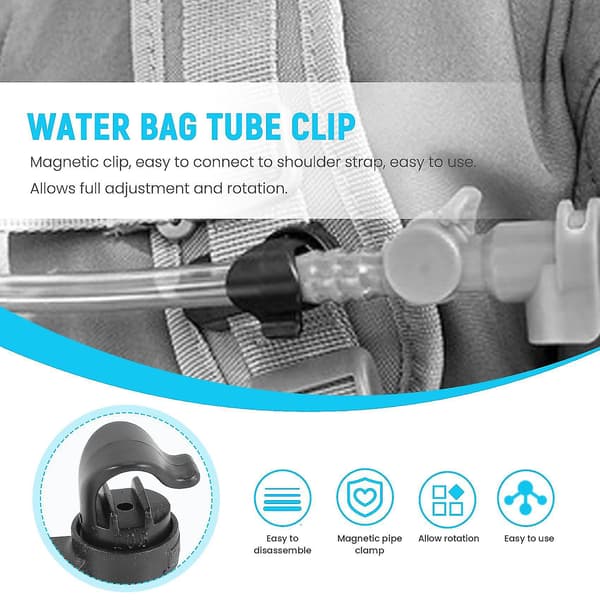 5-pack Hydration Bladder Magnetisk Slanghållare Vattenpåse Rörclips Vattenblåsa Slangklämma För Utomhus