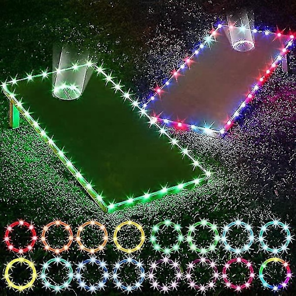 Cornhole Board Lights 2 Set Corn Hole Kant och Ring LED-lampor
