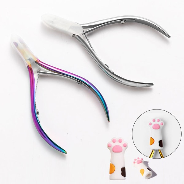 1 stk Cuticle Nippers Negle Manikyr Saks Trimmer colorful white paw