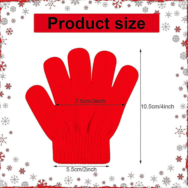 4 Par Vinter Barnhandskar Stickade Fullfingervantar Varma Handskar Varma Stretchiga Stickade