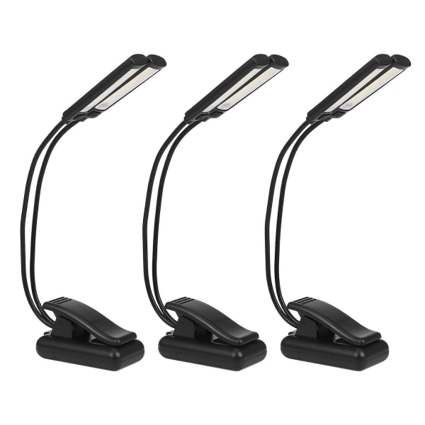 3x Music D Clip On Led Lampe - Ingen flimmer, Y Justerbar, 6 S Of Ness