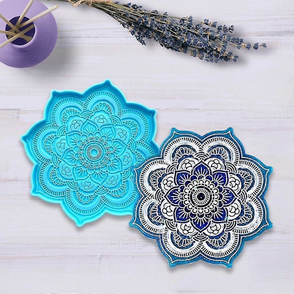 1 stk. Mandala Te Bakke Brik Resin Støbeform til Brik Resin Form, 3-delt Sæt