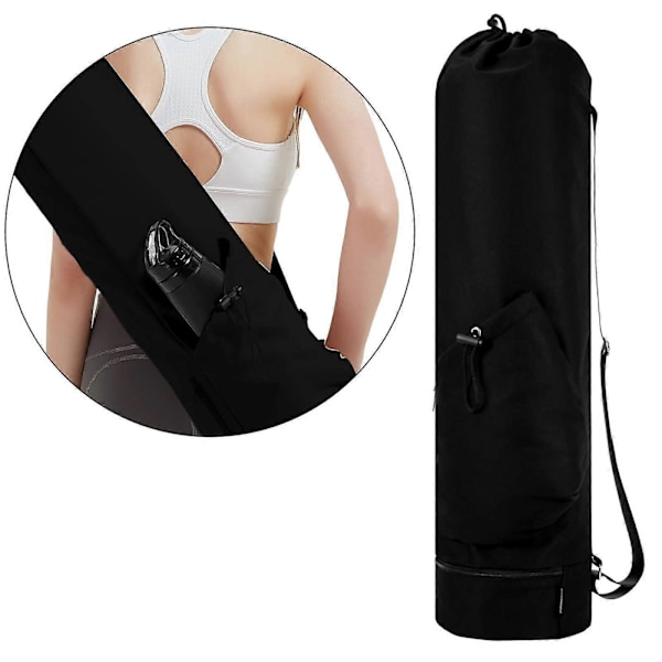 Yogamatteveske Skulderveske Glidelås Fitnesspose Treningsmatteholder Bæreveske for Trening Øvelse Treningsstudio Voksne Green