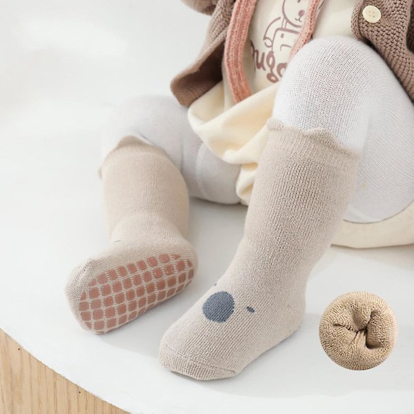 Baby liukastumista estävät paksut sukat - 5 paria talven lämpimiä toddler pitäviä sukkia tytöille ja pojille