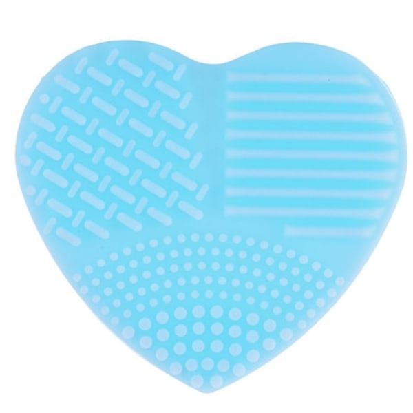 Färgglad hjärta Form rengöring Makeup borste rengöringsverktyg Blue
