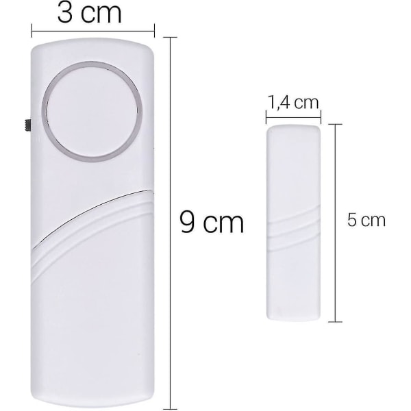 Ovi- ja ikkunahälytys - Erä 4x langaton murtohälytin - Kodin turvamurto - Magneettinen toiminta - 100 Db