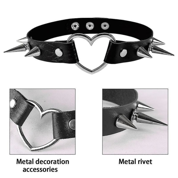 Gotisk Punk halskæde Metal Spike Armbånd Bred rem