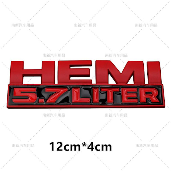 Metall Hemi 5.7 Liter Logo Badge Emblem Bakre Bagagelucka Dekal Bilstickers För Dodge Charger Dart Durango Caliber Journey Tillbehör M-01