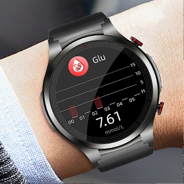 Smart Blodsukker Måler Ur, Non-Invasiv Glukose, Puls, Blodtryk & Kropstemperatur Tracker, Diabetisk Sundheds Sportsur