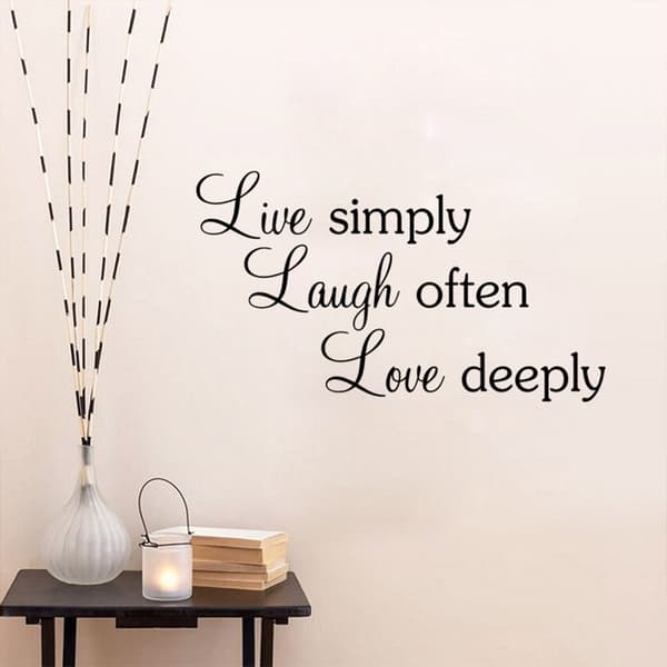 Väggdekaler med citatet \"Live Laugh Love\" för vardagsrum, sovrum, hemkonstdekor