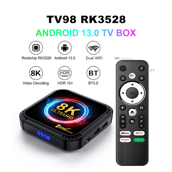 TV98 RK3528 set-top box 4K HD 5g dual WIFI6 Android 13 BluetoothTV box tv box