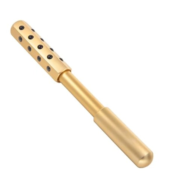 Skönhetsmassageapparat Germanium Roller Ansikts- och Kroppsvård Upplyftande Verktyg, Stramar Åt Ansikte och Hals, Reducerar Rynkor och Påsar Under Ögonen (Guld)