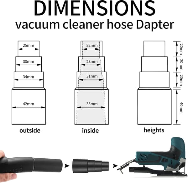 Dammsugaradapter (6 stycken), universal dammsugaradapter, dammsugarslangomvandlaradapter, V
