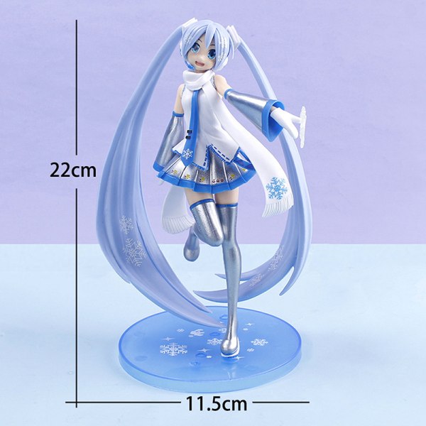 22CM Ny Anime Snow Miku Figurer Leksaker PVC modell Leksaker