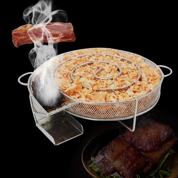 Kald Røyk Generator Kald Røyk Generator Kald Røyking Grill Rundt Rustfritt Stål For Grill & Røyker, Laks Kald Røyker Med Børste & Krok