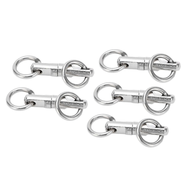 Rustfritt Stål Roterende Svivelring Fiskekrok Kobling - 5 stk/lot (3.5#)