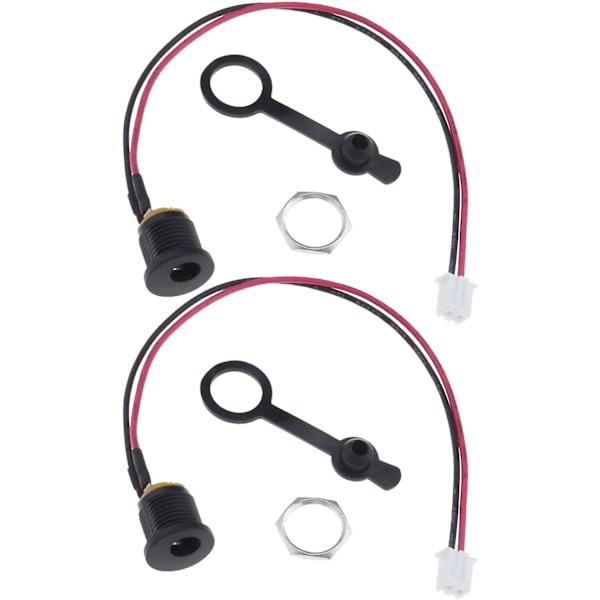 2 kpl Sähköpyörän latausportin korvaus E-pyörän skootterin DC-latausportti Yhteensopiva latausportti DC5.5 x 2.1mm Lisätarvikkeet 16cm/6.3tuumaa