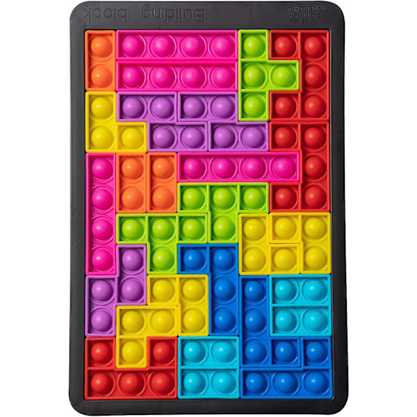 Push Bubble Sensory Fidget -lelut, Tetris-palapeli Pop Push it, Stressinlievitys Puristuslelut lapsille ja aikuisille (26 kpl)