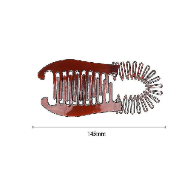 1/3st Kvinnor H Clips Böjbara Clip Interloc Combs Coffee 1PCS