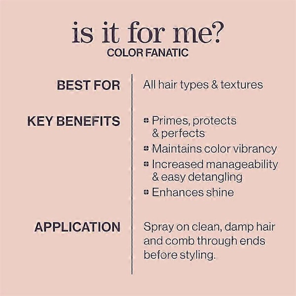 Color Fanatic Multi-Tasking Leave-In Hårspray för Färgbehandlat Hår, Leave-In Värmeskyddande Behandling, Sulfatfri & Vegansk, 200ML 3PCS