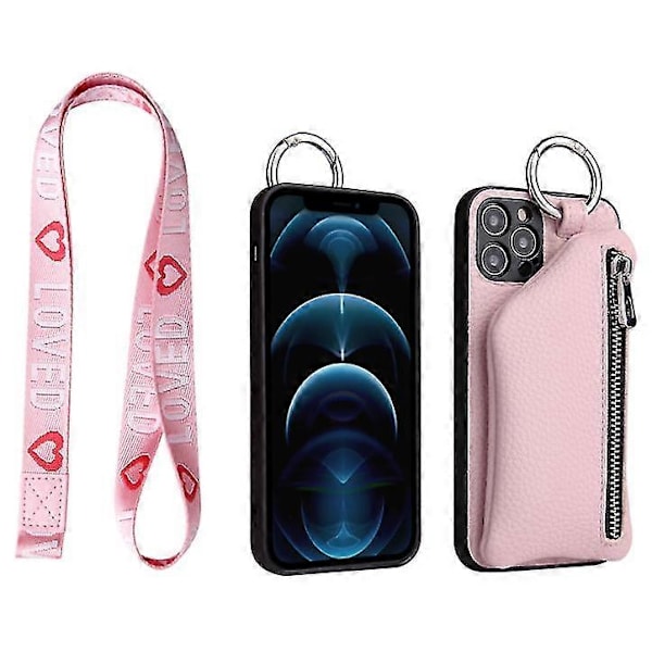 Telefondeksel i skinn med myntpung for iPhone 12/12 Pro Max/iPhone 11