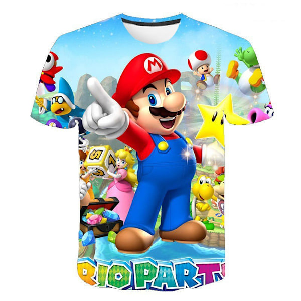 Sarjakuva Super Mario T-paita Lasten 3D-painettu T-paita Toppi s