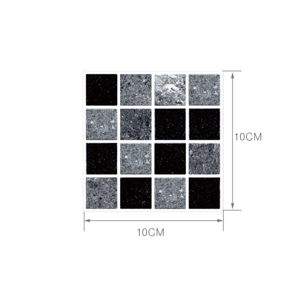 30kpl Mosaiikkilaattatarrat Stick Kylpyhuone Keittiö Kodin Seinätarra Itseliimautuva MSC066 Grey