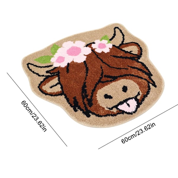 Highland Yak Imitasjon Kasjmir Gulvmatte Hjem Soverom Stue Inngang Kreativ Tegneserie Teppe Dekorasjon