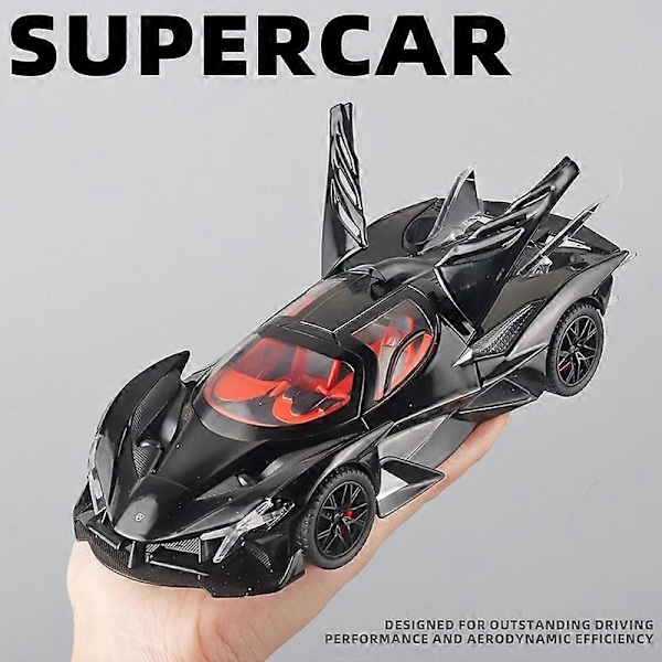 1/24 Apollo Project EVO Bolide Track Sports Legeringsmodelbil Samling Støbt Køretøj Lyd Lys Legetøjsbil Børnelegetøjsgave Evo black box
