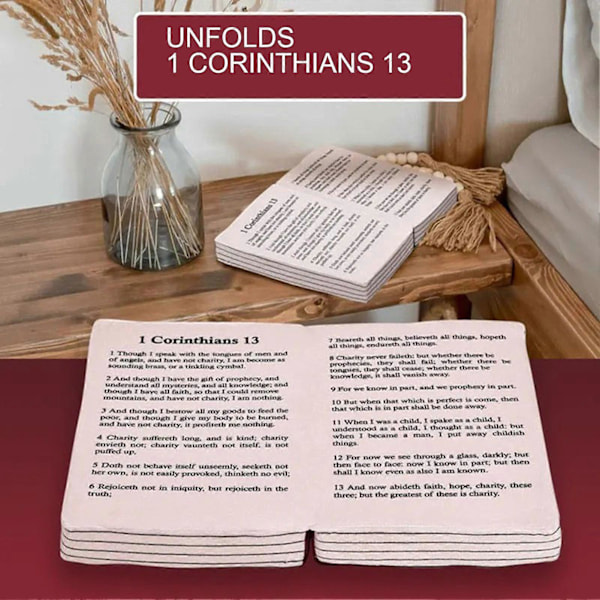 Bibel Kudde Bok Plysch Filt Kudde Realistiskt Utseende Slitstark Hudvänlig Icke-blekande Kristen Heminredning Soffkudde Dekor Blue