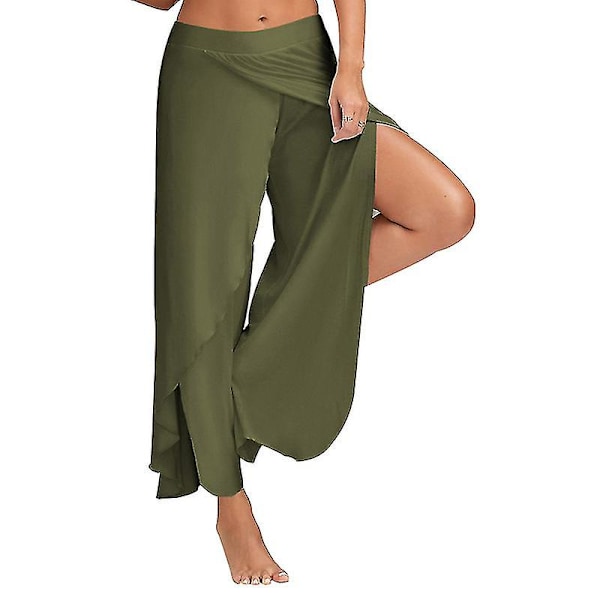 Yoga Bukser til Kvinder Hippie Flowy Slids Bukser Harem Palazzo Yoga Split Bukser Løse Brede Ben Plus Størrelse Multi-farve Valgfri S