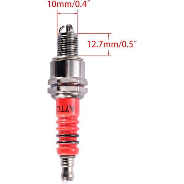 A7TC Sytytystulppa 3 Elektrodilla, Korvaa GY6 50cc 70cc 90cc 110cc 125cc Mopon ATV:n, 8 kpl