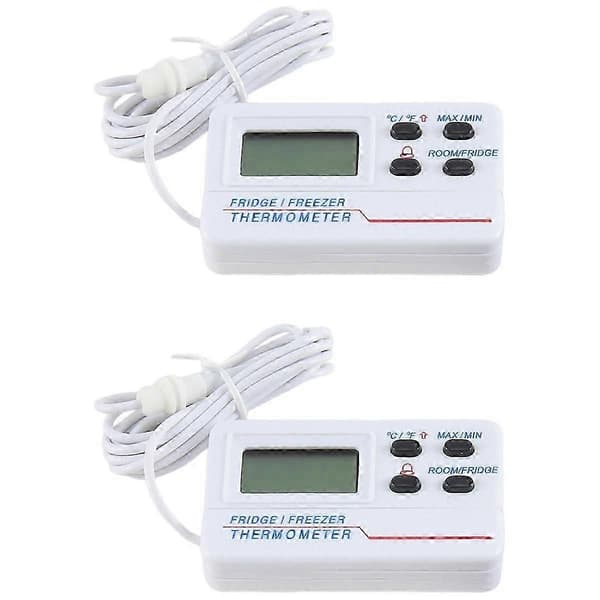 Frysetermometer Dobbel Temperaturalarm Innendørs Digitalt Display Elektronisk Husholdningskjøleskap