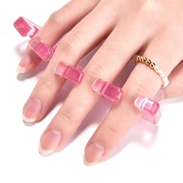 Pedikyr Tåseparerare Flexibla Mjuka Silikon Finger Tådistanser för Nagellack Pedikyrverktyg Tåspridare för Nagellacksapplicering (Rosa)