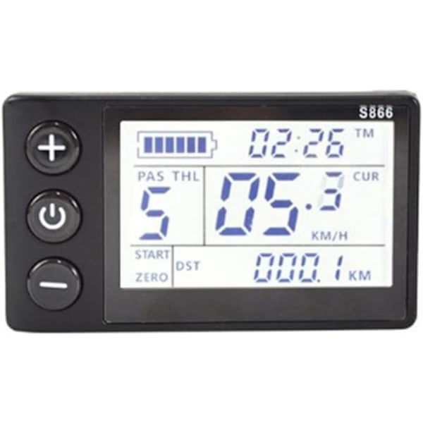 S866 Elektrisk Cykel LCD Skærm E-Bike E-Scooter Display Instrument Kontrolpanel med Vandtæt