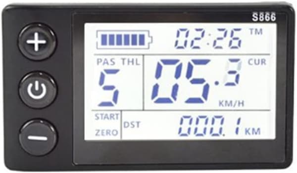 S866 Sähköpyörän LCD-näyttö E-pyörä E-skootterin näyttölaiteohjauspaneeli vedenkestävällä
