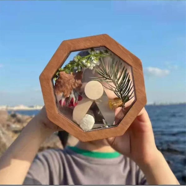Gör-det-själv-kalejdoskop-kit Magic roterande kalejdoskopglasögon i trä för barn utomhusleksakspresent