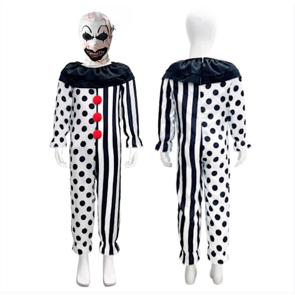 Konst Clown Cosplay Body Suit Mask Halloween Barn Set Red hair ball 150cm