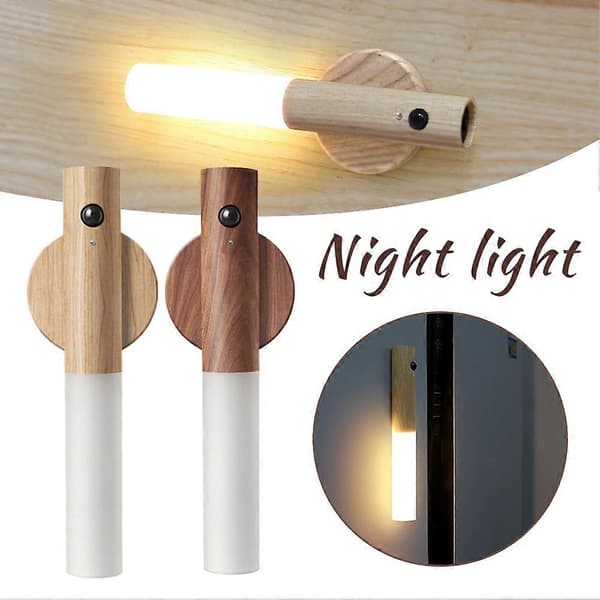 Bærbar Vegglampe Smart Kroppssensor LED Nattlys USB-Lading Magnetisk Feste