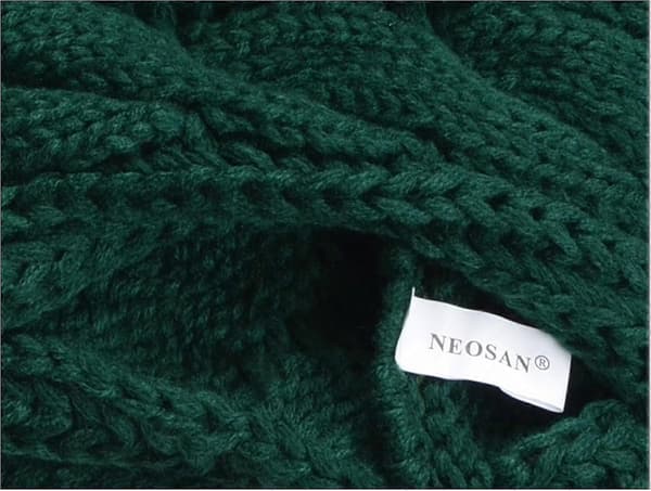 Dame Tyk Ribstrikket Vinter Infinity Circle Loop Halstørklæde Premium Twist Dark Green