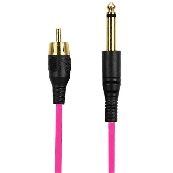 1.8m Tatoverings Clip Cord Profesjonell Tatoveringsledning Strømkabel 6.35mm til RCA Black