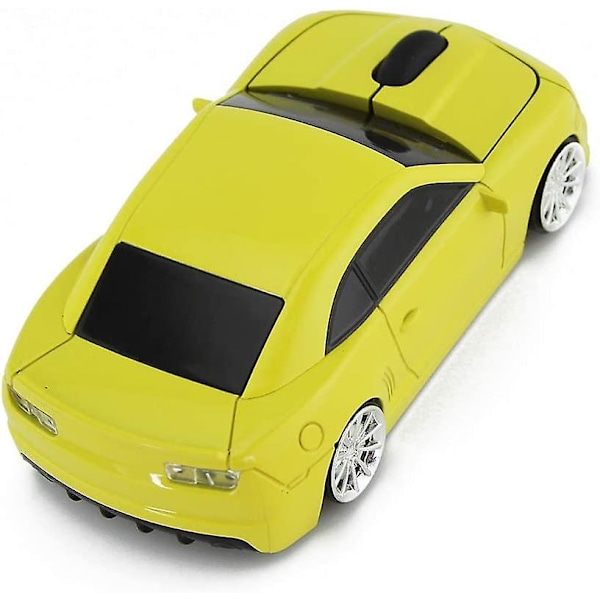 for CL Racing Sportsbil Mus Trådløse Mus Datamaskin Laptop PC Optisk Mus (Gul)
