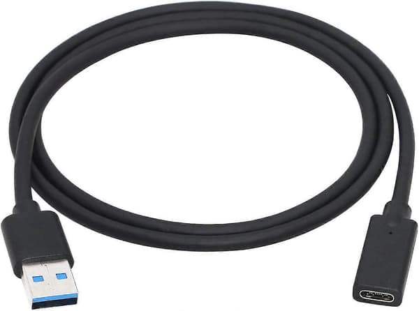 Heytea USB 3.0 Type A Hann til USB 3.0 Type C Hunn Kobling Konverter Adapter (Svart) (0,9 meter)