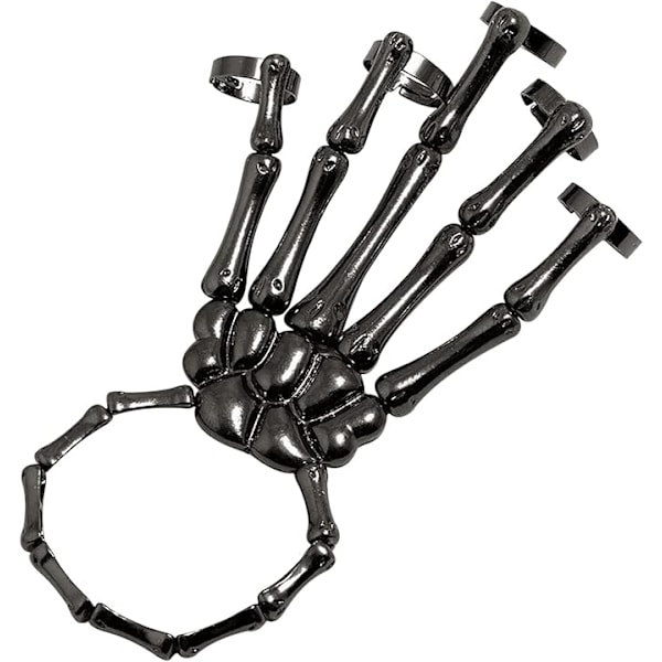 Halloween Dödskalle Armband Punk Rock Gotiska Smycken Skelett Hand Klo Gripare Dödskalle Armband med Justerbar Ring Cosplay Rekvisita Festsmycken