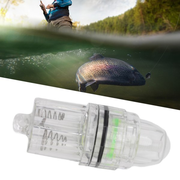 JFJC Deep Drop -kalastusvalo läpinäkyvä muovinen AA-paristokäyttöinen LED-kalastusvalo uistelulle, makeanvedenvihreä